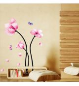 3D Nálepka na stenu,šatník alebo chladničku Jemné ružové kvety