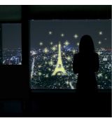 Fosforová nálepka na stenu alebo okno I love Paris