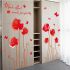 3D nálepka na stenu - Červené kvety