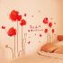 3D nálepka na stenu - Červené kvety