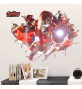 3D nálepka na stenu Iron Man v stene