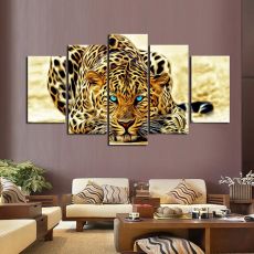 3D obraz na stenu Leopard - 5 dielny