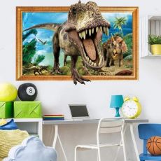 3D Nálepka na stenu - Dinosaurus v obraze