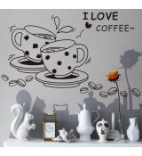 3D Nálepka na stenu I love Coffee
