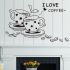 3D Nálepka na stenu I love Coffee
