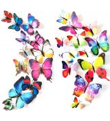 3D dekorácia Motýle farebné; dúhové alebo viacfarebné hnedé