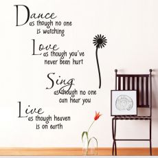 Nálepka na stenu - Dance, Love, Sing, Live