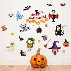 3D nálepka na stenu Halloween postavičky