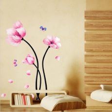 3D Nálepka na stenu,šatník alebo chladničku Jemné ružové kvety