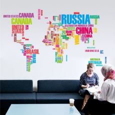 Typografická mapa sveta farebná