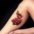 Dočasné tetovanie na telo 3D motýle a ruže