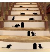 Nálepka na stenu - Myši na schodoch