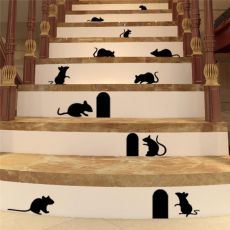 Nálepka na stenu - Myši na schodoch