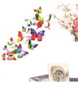 3D dekorácia Motýle farebné dvojité