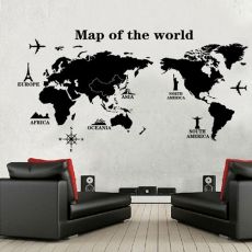 Nálepka na stenu Mapa sveta