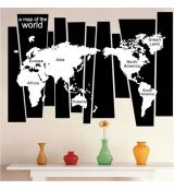 Nálepka na stenu Mapa sveta - Map of The World