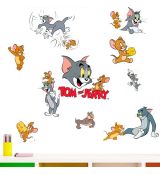 3D Nálepka na stenu Tom & Jerry