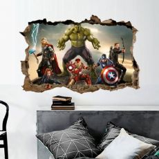 3D Nálepka na stenu Avengers v stene