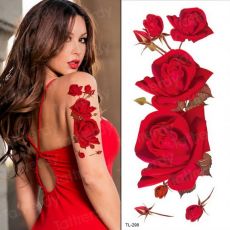 Dočasné tetovanie na telo Červené ruže