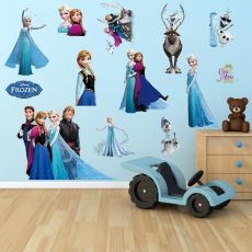 3D nálepka na stenu Frozen postavičky z Ľadového kráľovstva