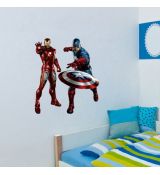3D nálepka na stenu Avengers - Iron Man a Kapitán Amerika