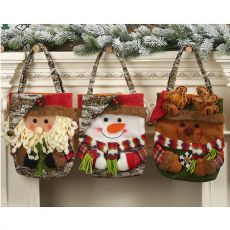 Vianočná textilná taška s rolničkou- 3 druhy