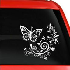 Nálepka na auto Butterfly Flower - 2 farby