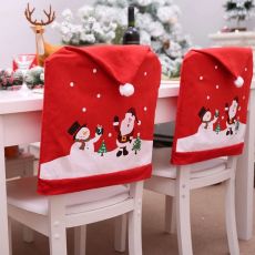 Vianočná dekorácia - červená čiapka na stoličku - viac druhov