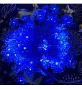 Interiérová vianočná reťaz s vločkami 100LED 12m modrá