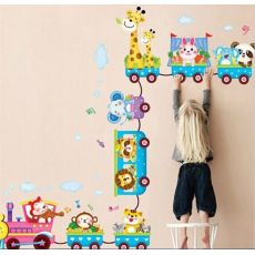 3D nálepka na stenu Detský vláčik so zvieratkami