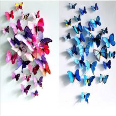 3D dekorácia Motýle ružové alebo modré