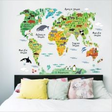 Nálepka na stenu Detská Mapa sveta
